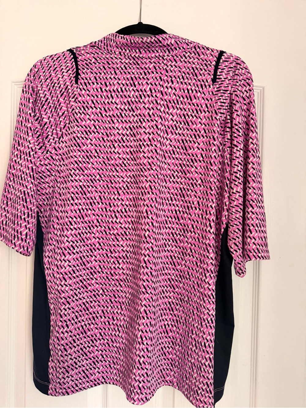Tail Women's Pink Patterned Short-Sleeve half zip golf shirt - Picture 2 of 3